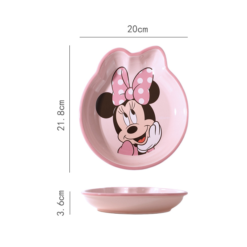 Tazón de fideos de Disney de gran capacidad para niños de dibujos animados nuevo hogar conjunto de vajilla de cerámica de mudanza de alto valor
