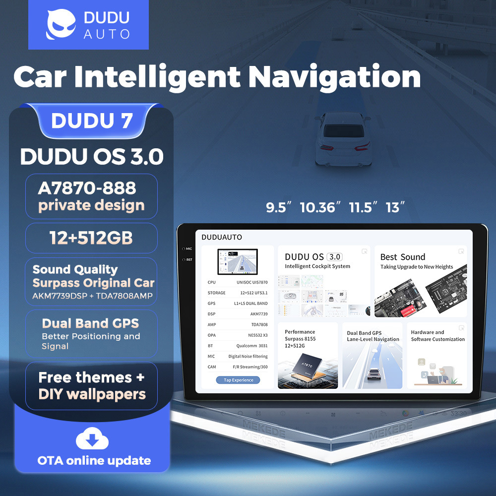 Mekede - Dispositivo de Navegación Inteligente para Automóvil con Pantalla Grande y Control Central Android, Modelo Privado DUDU AUTO, Dispositivo para el Interior del Automóvil