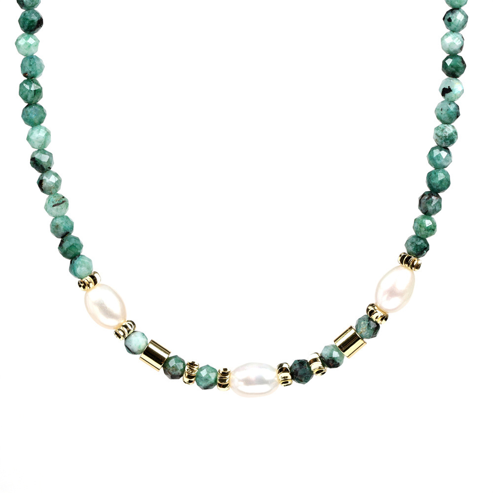 Fashion Geometric Copper Necklace Beaded Gold Plated Copper Necklaces