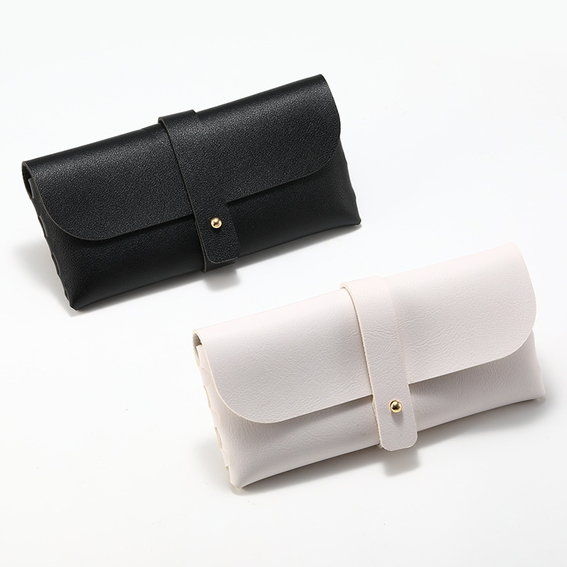 Solid Color Soft Leather Fashionable High-End Leather Sunglasses Case with Snap Button for Convenient Outdoor Use Solid Color Soft Leather Fashionable High-End Leather Sunglasses Case with Snap Button for Convenient Outdoor Use