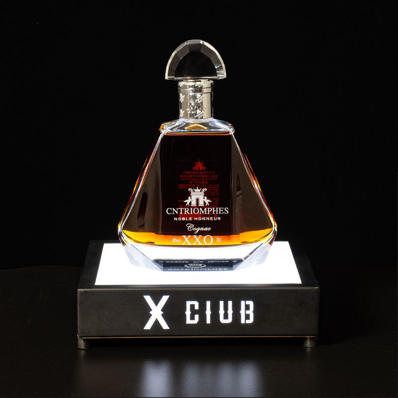 Transfronterizo LED luminoso negro melocotón un asiento de vino de acero inoxidable champán bandeja bar KTV discoteca vino extranjero estante de la exhibición de vino conjunto