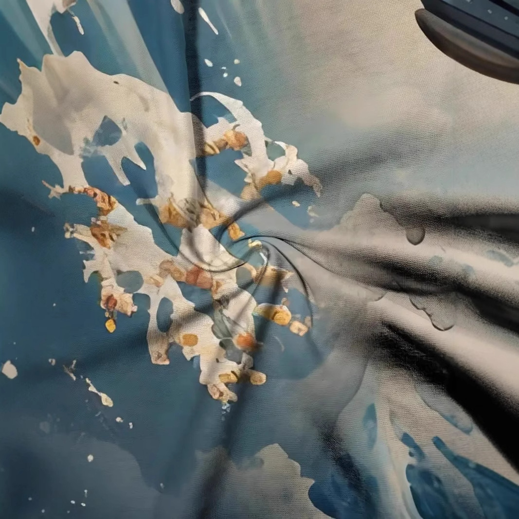 Tengyun Cross Sea Eagle 3D Printed Personalidad de verano para hombre Calle suelta y transpirable de manga corta con cuello redondo camiseta