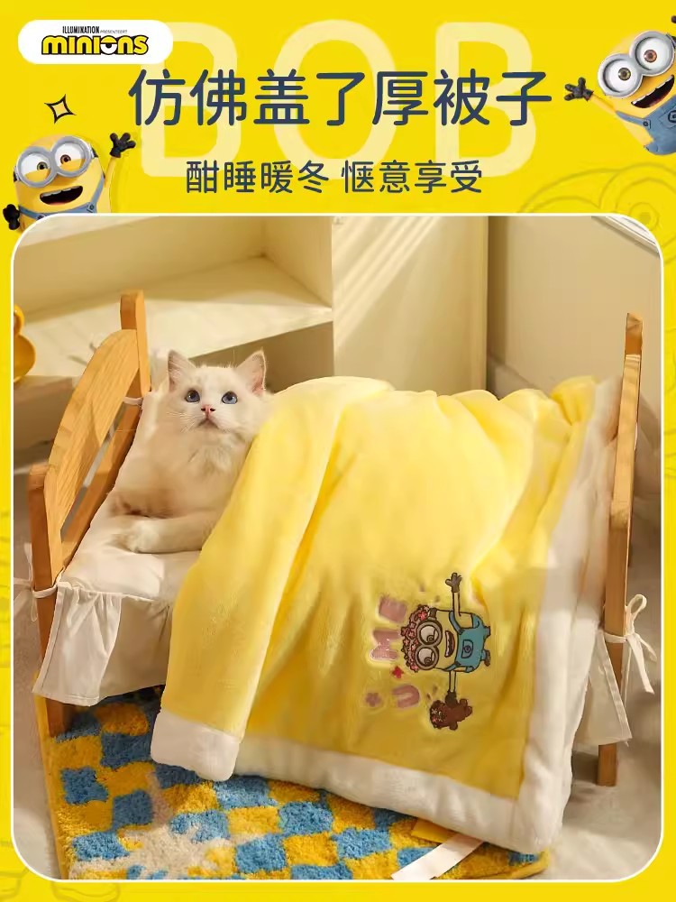 Minions serie Bobtim mascota manta gato estera alfombra gato nido invierno cálido perrera edredón de invierno image 3