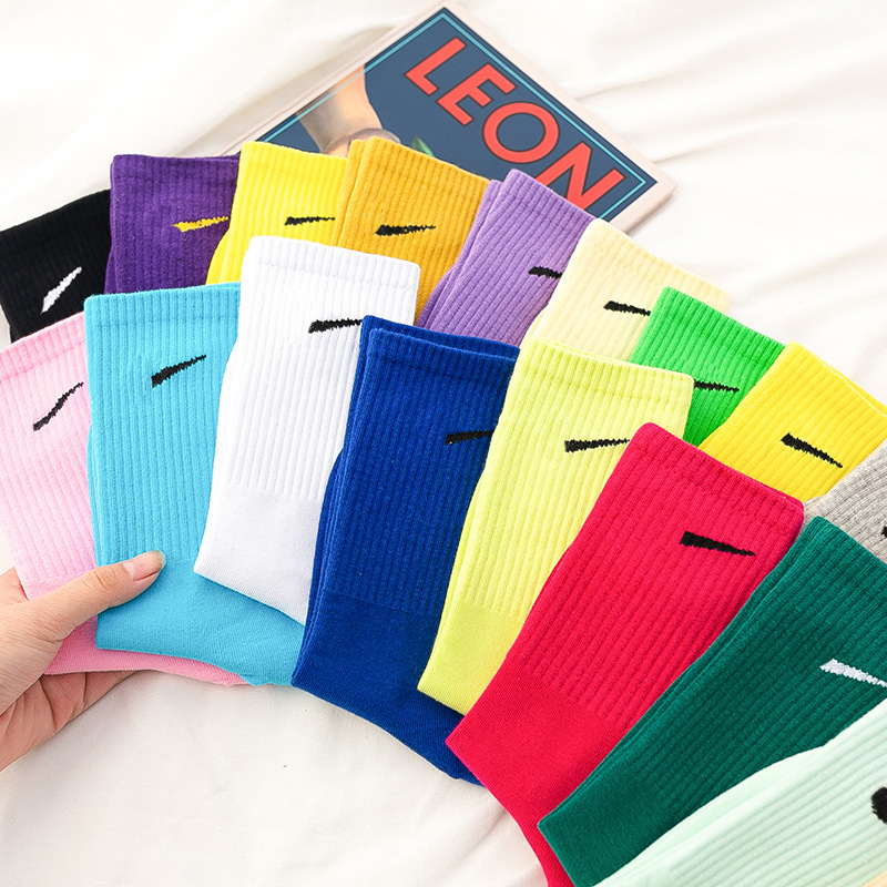 Calcetines de media pantorrilla para mujer, verano, algodón puro multicolor, resistentes, ideales para baloncesto