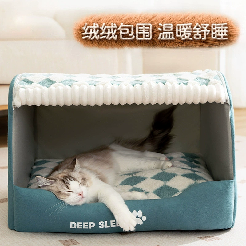 Трансграничное популярное осенне-зимнее гнездо для домашних животных, нейтральное гнездо для ящика «гусиные лапки», гнездо для кошек в стиле регдолл, большое, среднее и маленькое гнездо для собак с золотым ретривером.