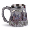 Castle, resin stainless steel with glass, double-layer cup