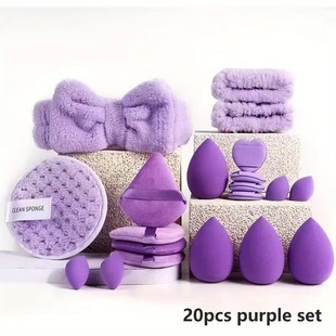 In-Stock Cross-Border Hot-Selling Coral Fleece Wrist Bow Set 20Pcs Triangle Thumb Puff Hairband Combo Set