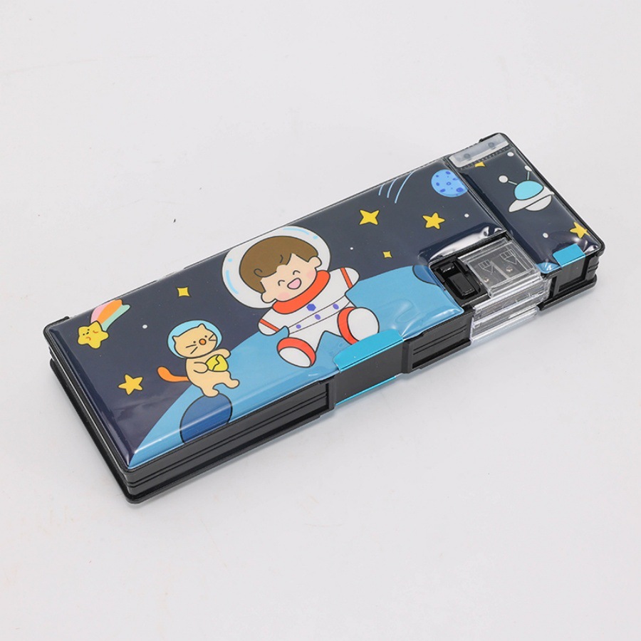 Espacio Astronauta papelería caja Escuela Primaria niños y niñas botón Oficina Almacén multi-función deformación lápiz caso tijeras