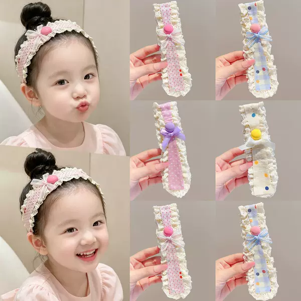 Children's Sweet Wide-Brimmed Magic Tape Baby Forehead Bangs Hair Organizer Magic Tool for Girls Hair Patch Hairband Hair Accessory