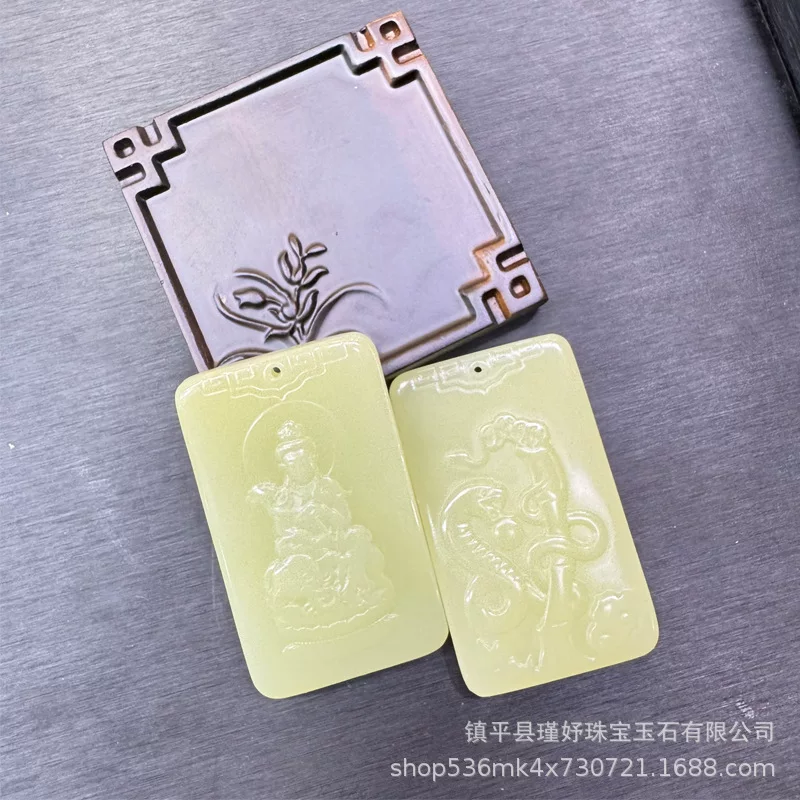Organic protective amulet, double-sided pendant, carved accessory