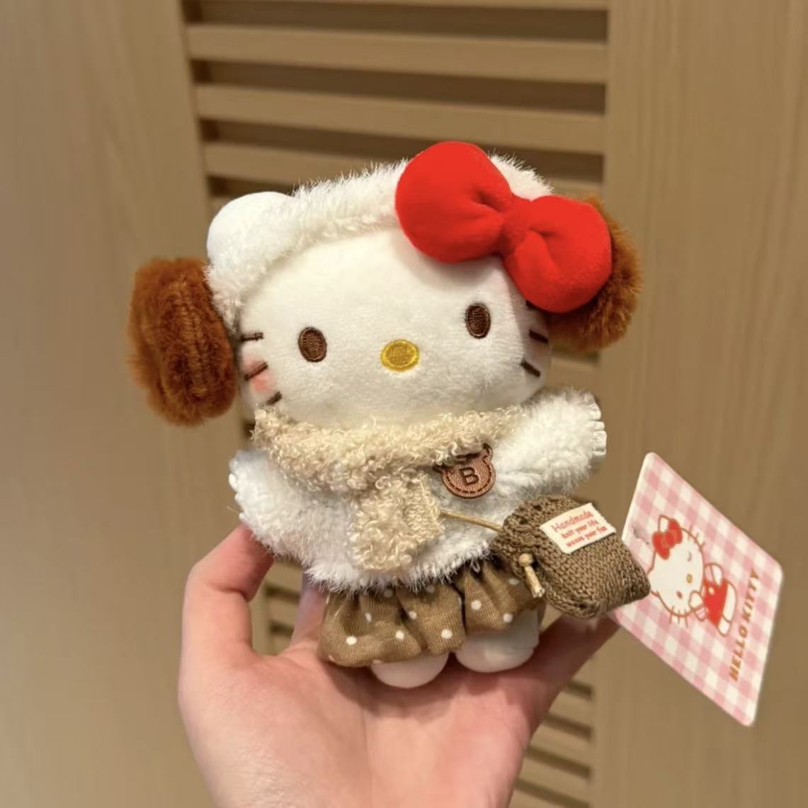 Genuino clásico KT Hello Kitty mochila bolso colgante dibujos animados lindo hellokitty llavero muñeca de felpa mujer