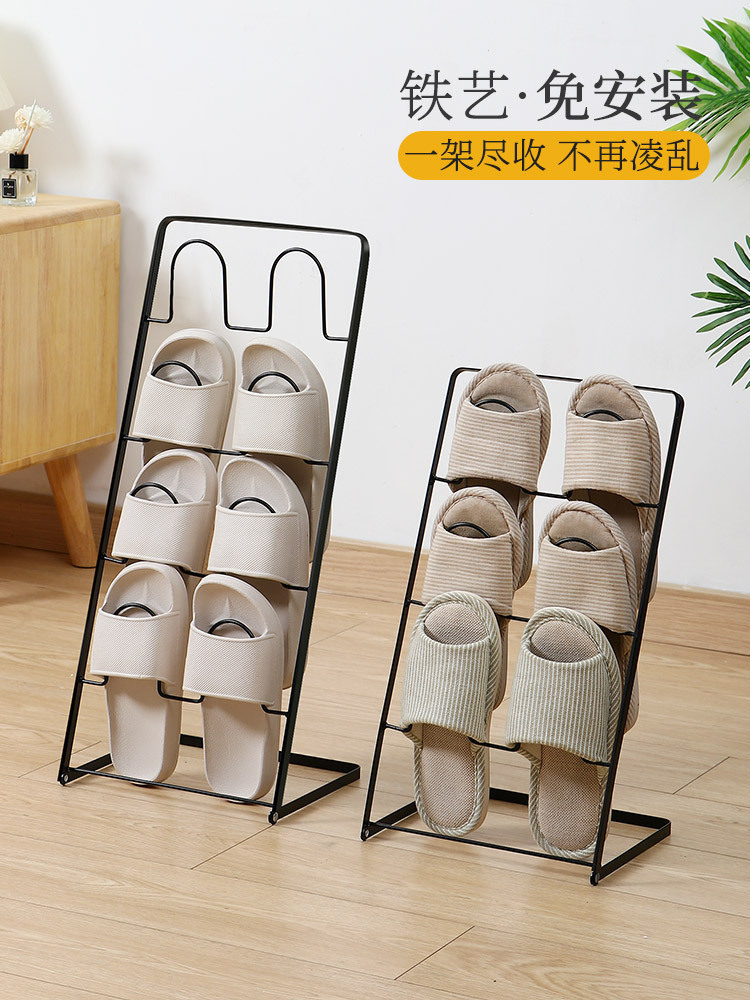 Factory iron simple shoe rack household bathroom draining multi-layer slippers rack space saving shoe storage rack