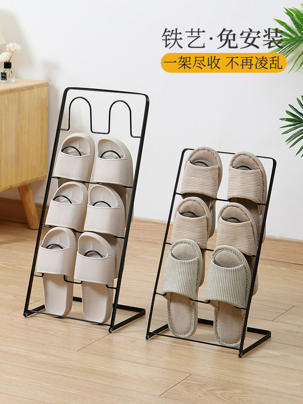 Factory iron simple shoe rack household bathroom draining multi-layer slippers rack space saving shoe storage rack