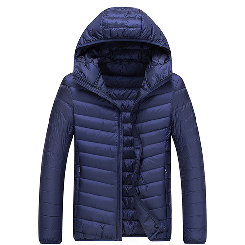 Short men's down jacket spring and autumn warm and thin white duck down slim fit trendy stand collar sports and leisure jacket wholesale