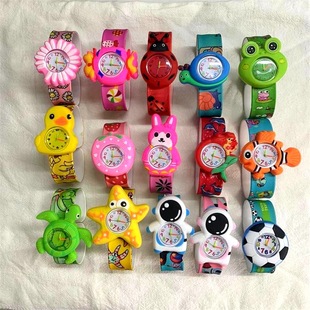 Factory profit promotion cartoon clap watch children's watch boys and girls students color printing pop circle gift watch