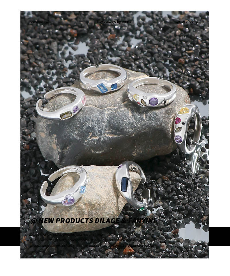 Simple Style Round Sterling Silver Plating Zircon Open Ring 1 Piece