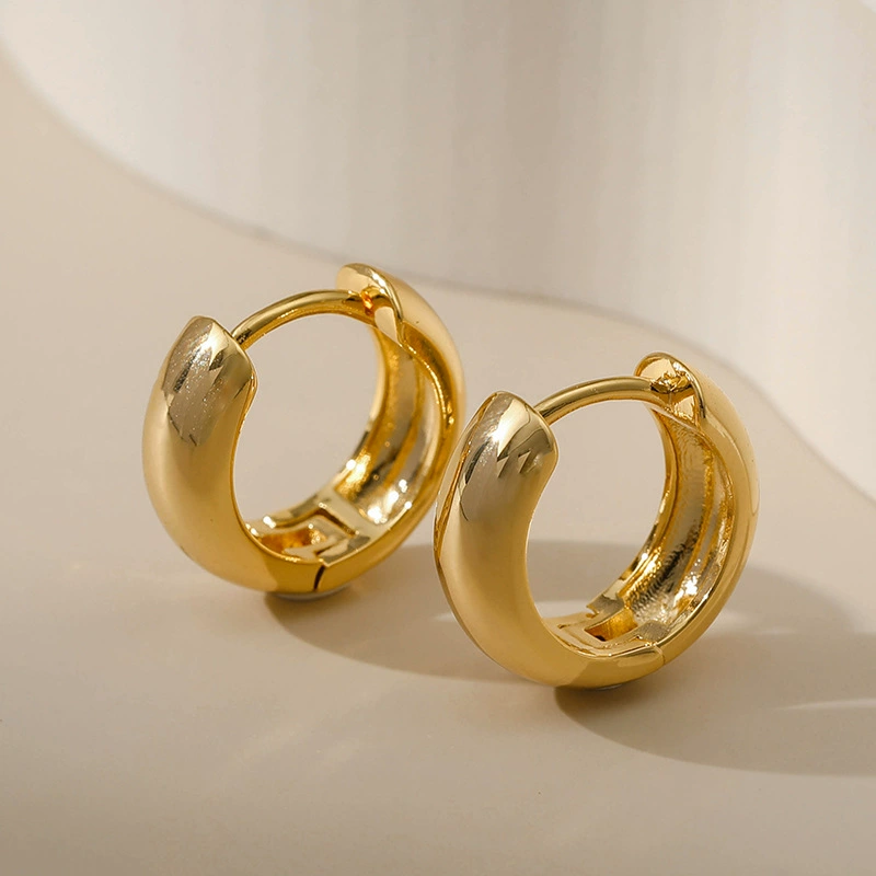 Серьги, медное кольцо, европейский стиль, пожелание, золото пробы 750