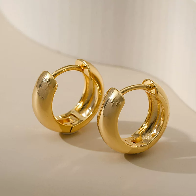 Серьги, медное кольцо, европейский стиль, пожелание, золото пробы 750