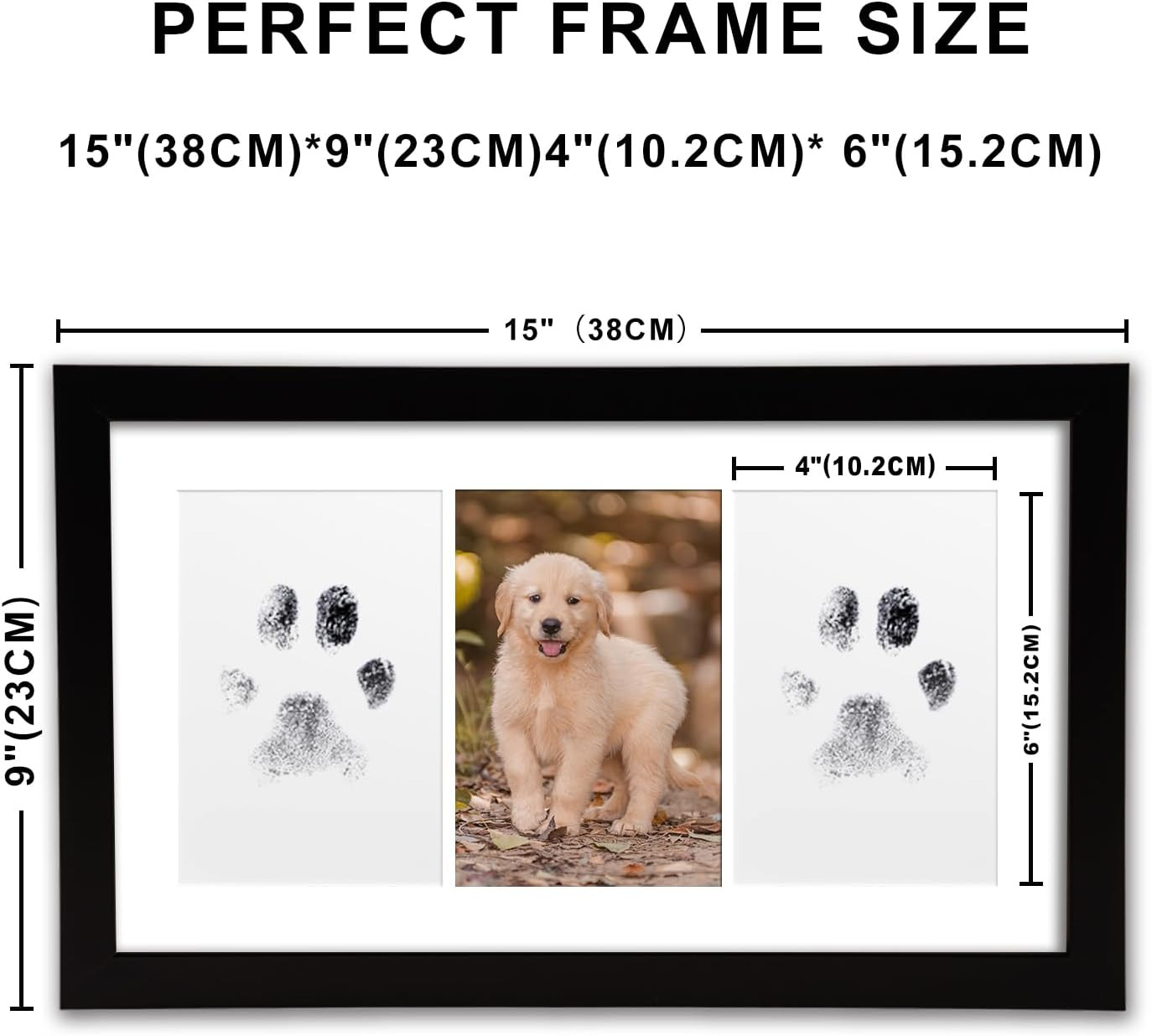 Mascota marco de fotos conmemorativa Mesa colgante perro y gato DIY mano huellas marco de fotos de madera