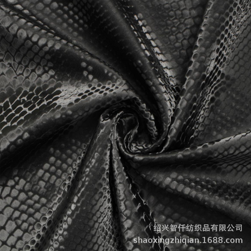 Dry Pu snake milk Silk four-sided elastic leather clothing leather leggings tight pants fabric factory direct sales