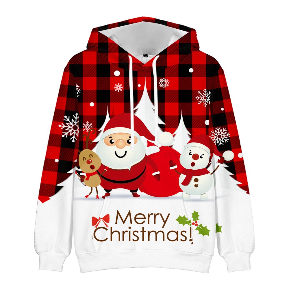 Men's Clothing Autumn and Winter Christmas Hoodies Christmas Tree Men's and Women's Pullover Clothes Wholesale_voghion.com