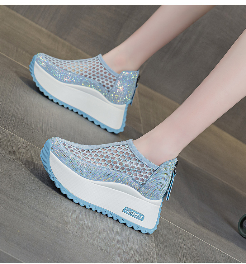 Giày sneaker nữ chunky đế dày mũi tròn lưới thoáng khí phong cách thể thao — M2839 màu xanh, M 2839m màu, M2839 màu đen, M2839 màu tím chi tiết 20