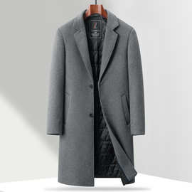 高档男装羊毛呢大衣男中长款秋冬季加棉加厚风衣男士商务休闲呢子