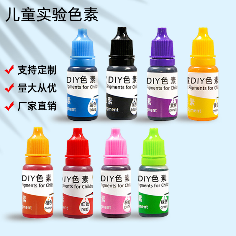 Estudiante de escuela primaria experimento pigmento 10ml niños ciencia experimento color manual mezcla pigmento Delgado material DIY