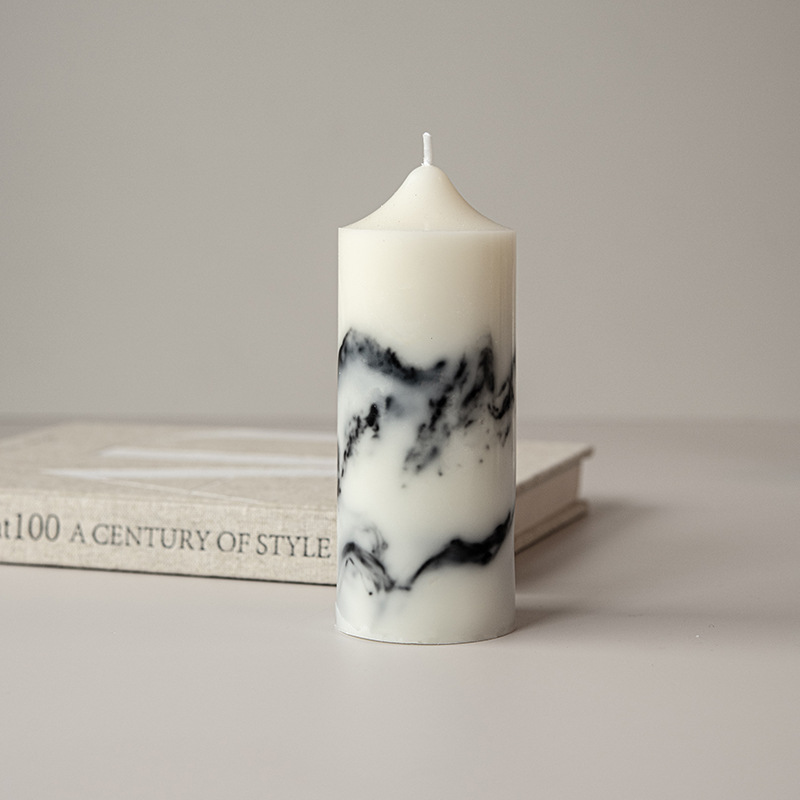 Ventas calientes hechas a mano pintura de tinta columnar adornos de vela decoración vintage boda regalos de mano fiesta al por mayor explosión