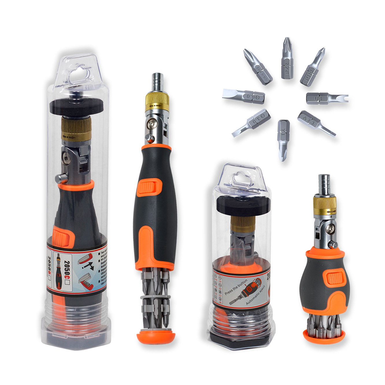 Juego de destornillador de trinquete catapulta destornillador multifunción Multi-ángulo nueva combinación de cabeza de destornillador oculto portátil