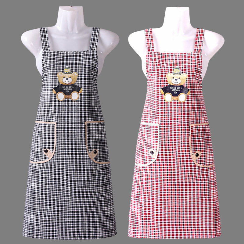 Extended Cotton Apron for Kitchen Cooking, Anti-Fouling and Wear-Resistant Suspender Apron for Home Work, Stain-Resistant Work Clothes for Beautiful Women