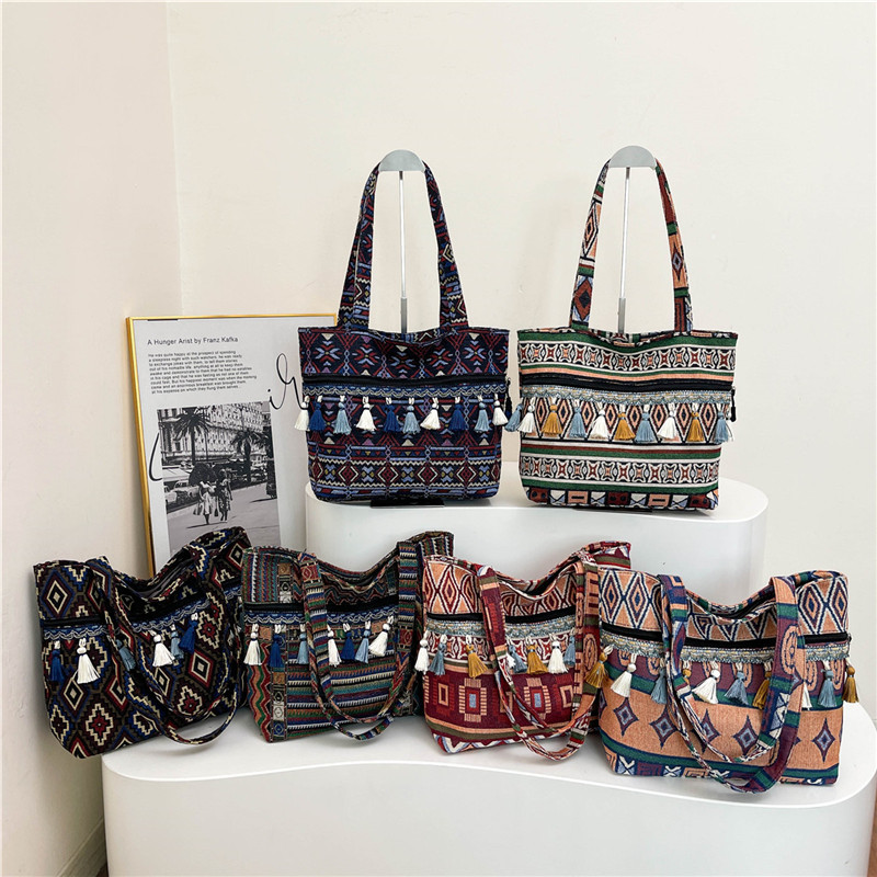 Bolsos de estilo nacional, bolsos de nicho, bolsos de hombro de estilo vacacional, bolsos de mujer, bolsos de primavera de 2025.