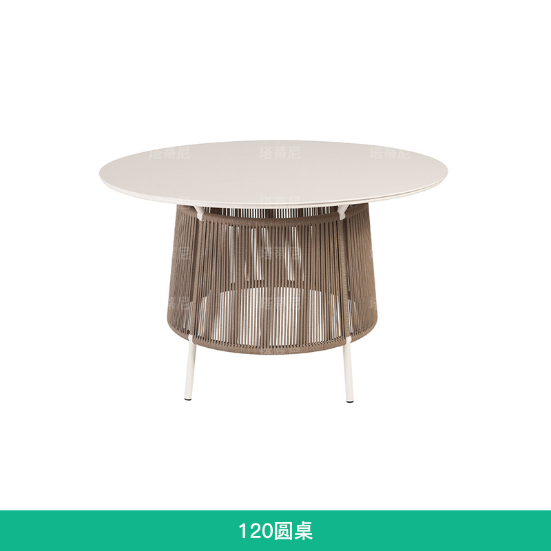 Mesa y silla al aire libre, muebles de caña creativos, jardín, terraza, villa de lujo, sala de sol, protección solar, combinación de ocio simple. image 9