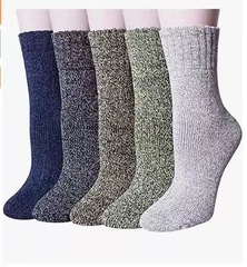 Wholesale Men's Winter Cable-Knit Braided Thick Warm Wool Socks Mid-Calf Socks Thick Socks Cross-Border Amazon