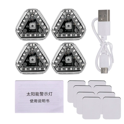 Tail light Light Modified Triangle Solar - ms-045-4-pieces-velcro-magnet