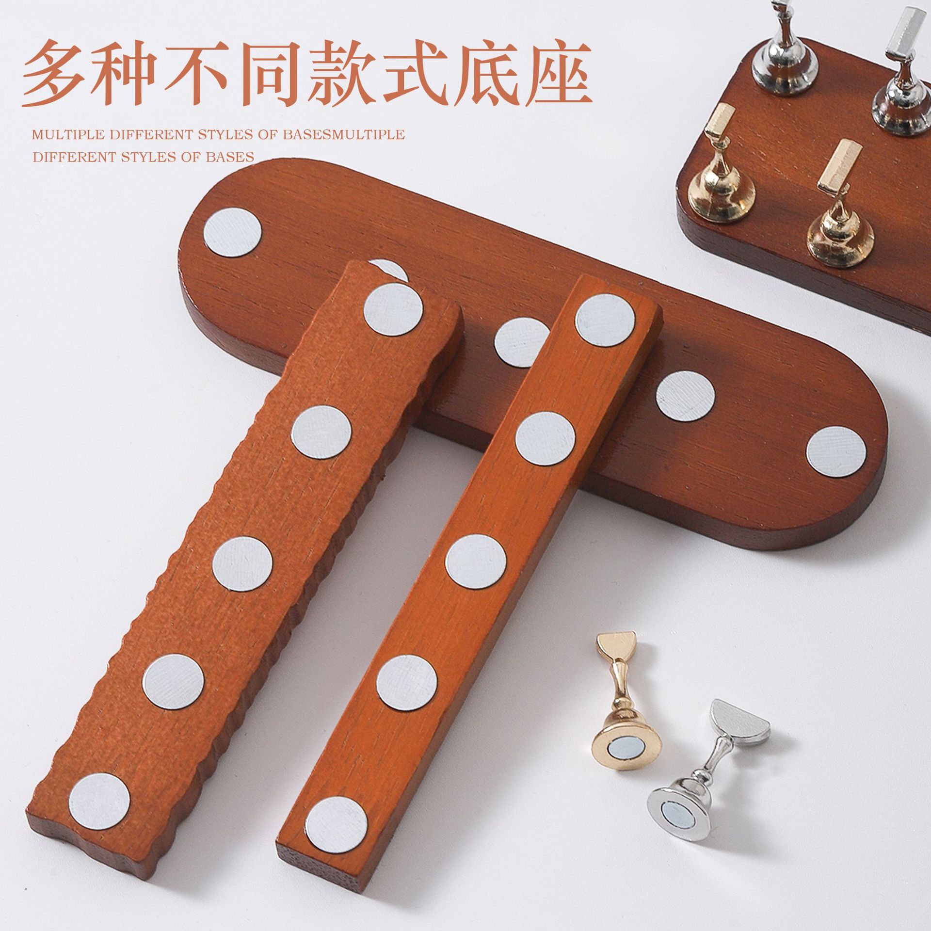 Base de práctica de manicura de nogal japonés, troncos de armadura, exhibición de armadura minimalista, herramienta de impresión de placa de soporte de uñas