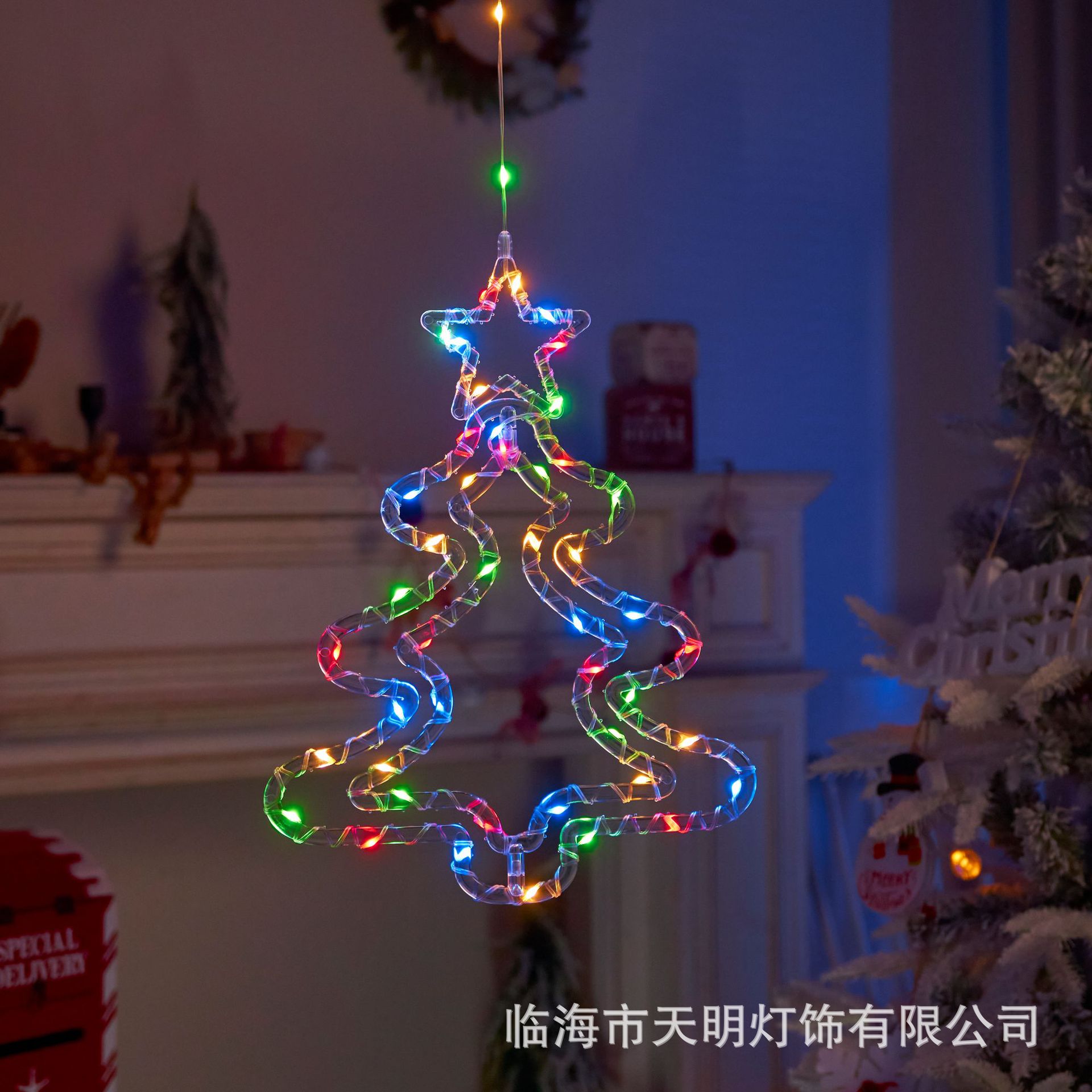 Christmas decoration indoor snowflake five-pointed star Christmas tree shop bedroom decoration festive atmosphere decoration 3