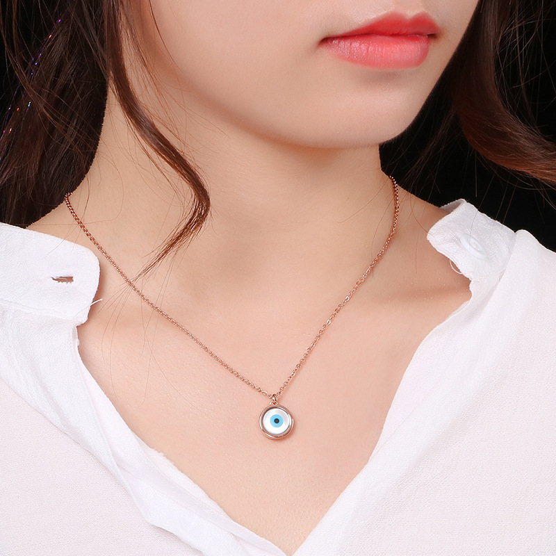 Fashion Devilu0027S Eye Titanium Steel Inlay Opal Bracelets Earrings Necklace