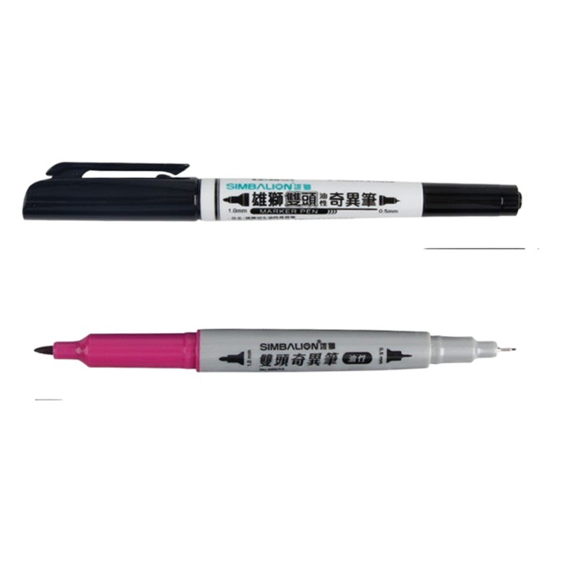 Taiwan Lion double-headed oily color marker waterproof quick-drying art painting graffiti drawing edge Mark Hook pen