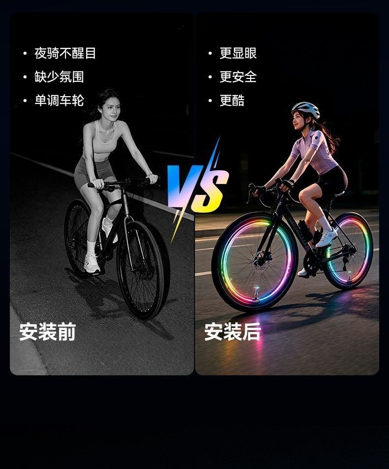 Electric Vehicles, Bicycles, Motorcycles, Cars, Mountain Bikes, Wheel Hubs, Valves, Colorful Tire Hub Lights, Valve Stems
