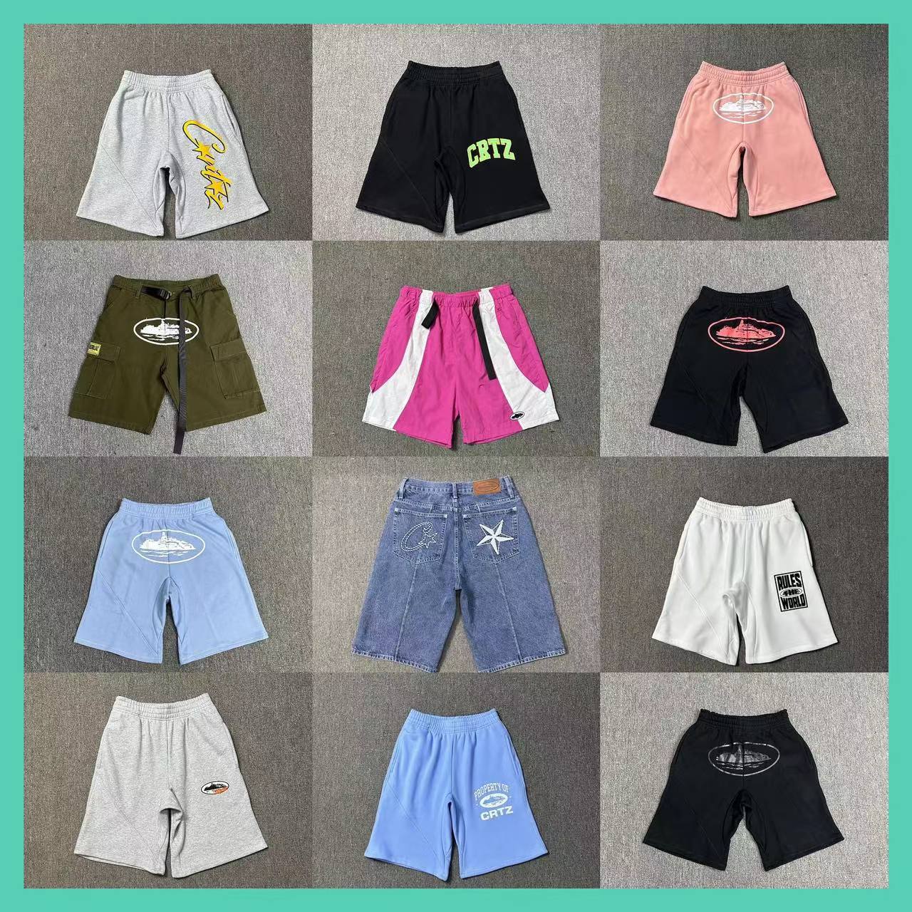Cross-border wholesale Devil Island letter logo print loose sports casual shorts for men and women couples five-pocket pants