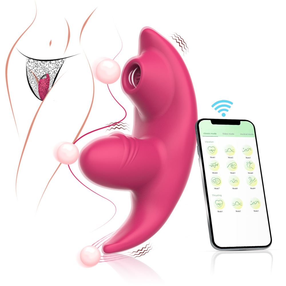 Eva Wearable Vibrator with App Control, Tongue-Licking Brush Head, Purple Silicone — detail image 6