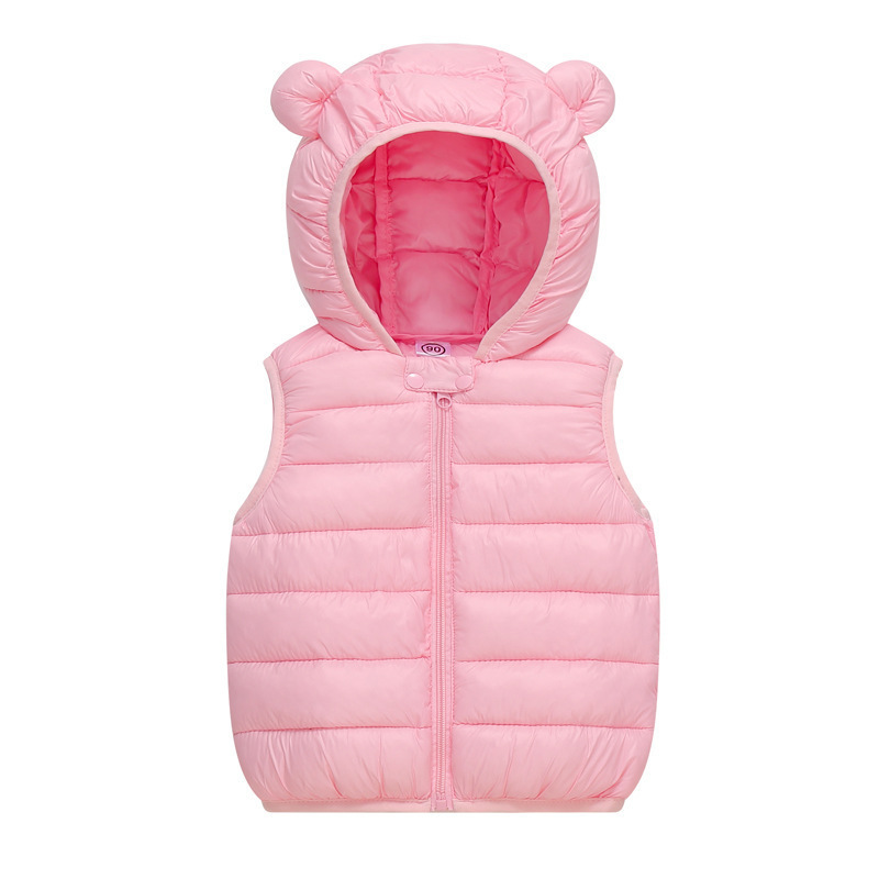Baby chaleco de pluma de algodón otoño y invierno niñas hombro ligero chaleco de bebé delgado clip chaqueta de niño chaqueta de aire extranjero