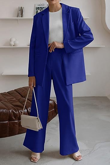 Women's Pant Set For Work Autumn Winter Professional Two Piece Outfit_voghion.com