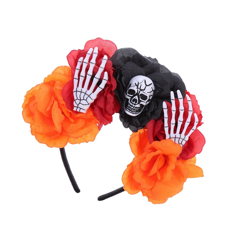 130g Weight Hair Band Hair Accessories Type 1 Piece Quantity Party, Festival Occasion Funny Women's Flower Skull Ghost Cloth Patchwork Hair Band