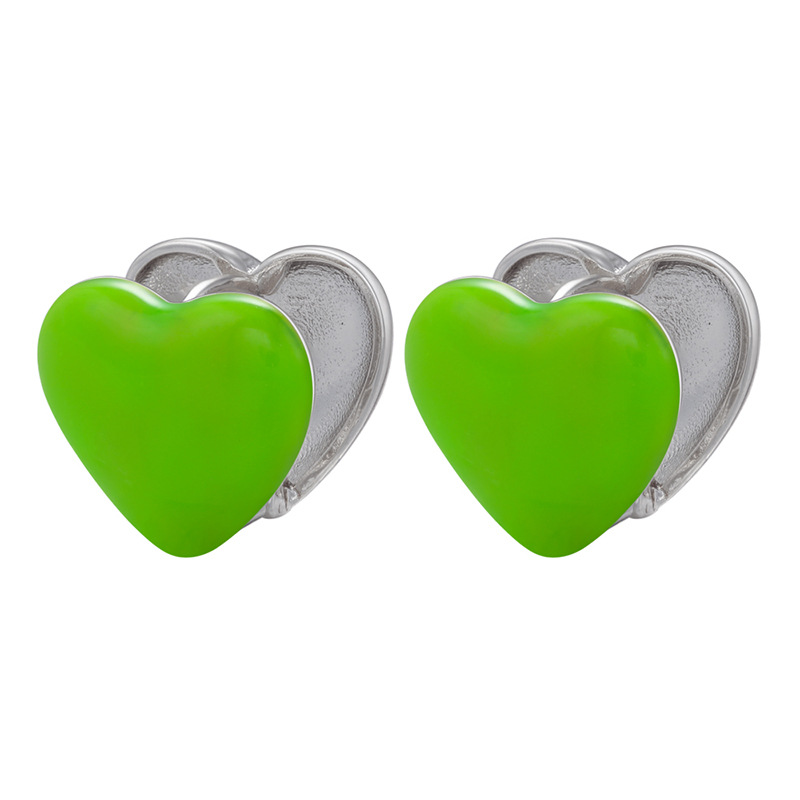 Fashion Heart Shape Brass Plating Ear Studs 1 Pair