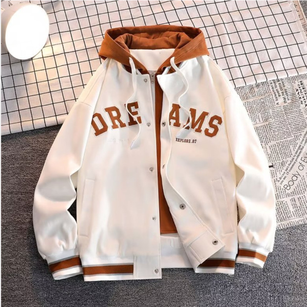 Hooded Jacket Trendy Long-Sleeve Japanese Style Outerwear Casual Men's Autumn and Winter Standard Versatile Trendy Youthful Popular New Ins