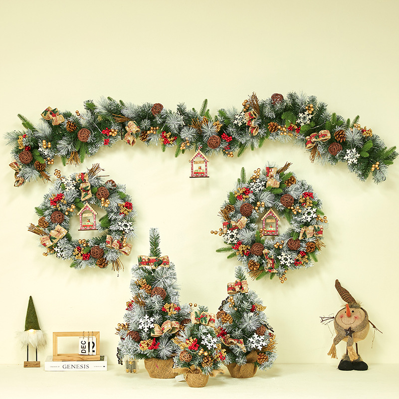 Navidad nuevo 30cm 60cm escritorio Navidad decoración traje guirnalda ratán Navidad árbol combinación vacaciones preferido