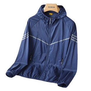 Sun protection clothing men's new ice silk hooded long sleeve shirt outdoor travel Men's sun protection clothing UV protection skin clothing wholesale