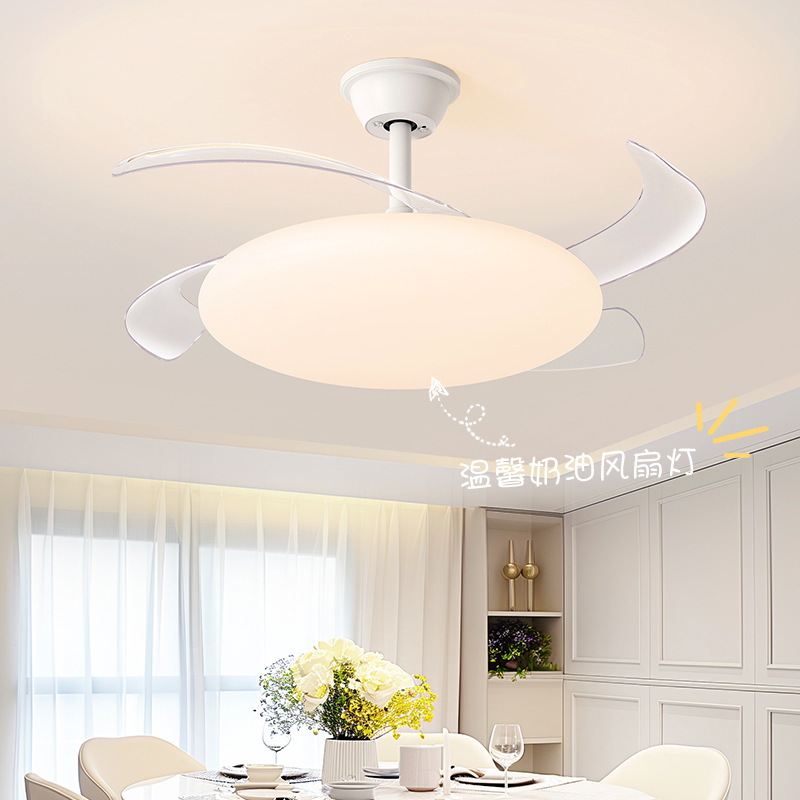 Ventilador invisible lámpara de viento crema lámpara de restaurante nueva casa moderna silenciosa mesa de comedor lámpara de dormitorio 293L